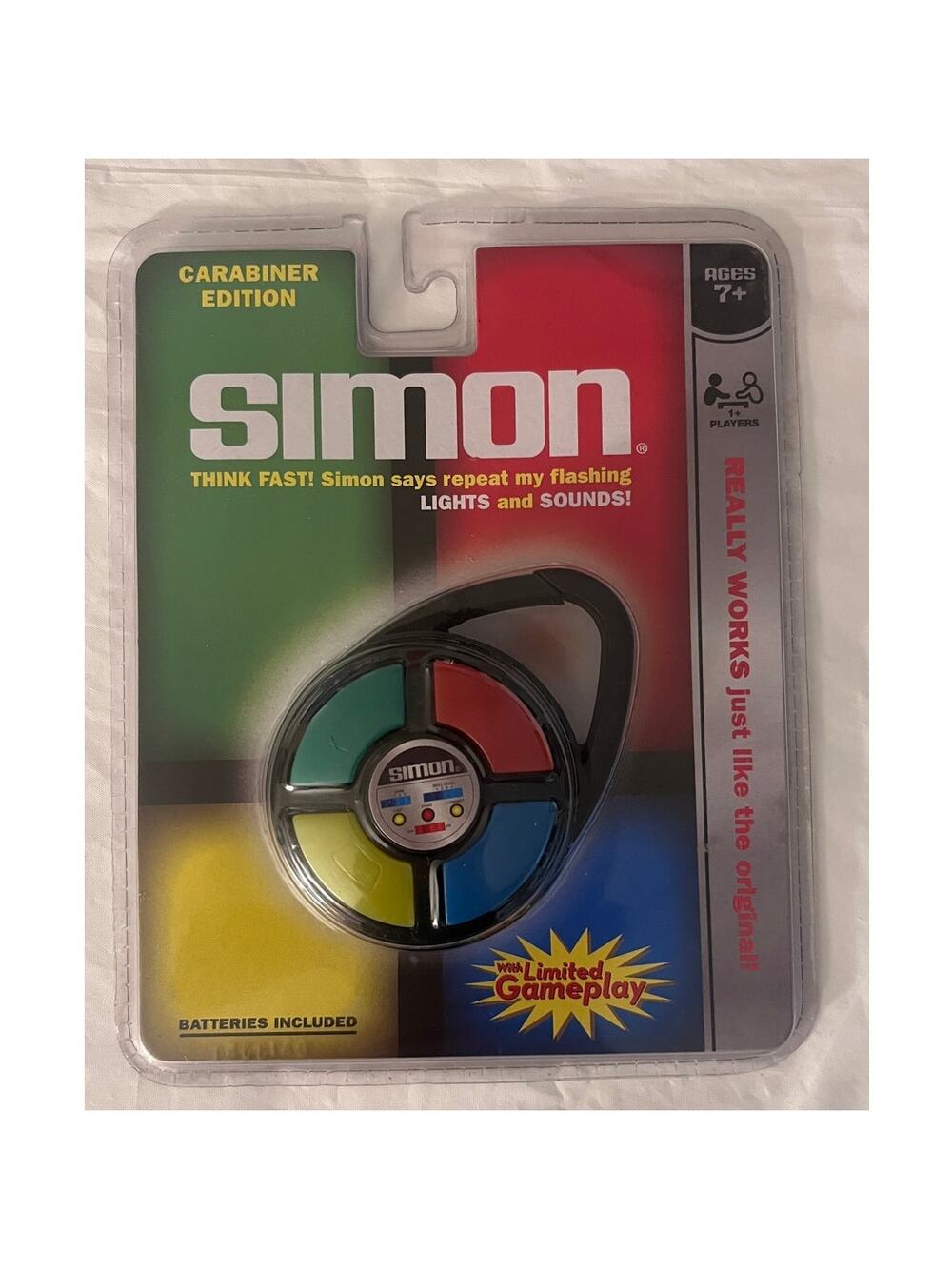 Simon Says Carabiner Edition Mini Travel Game Lights & Sounds 2009 Hasbro - NEW